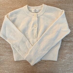 H&M Cream Button-Up Cardigan Sz 12/14